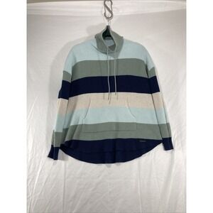 CARVE Designs Womens Cowl Neck Striped Rockvale Pullover Sweater Size XL Pocket